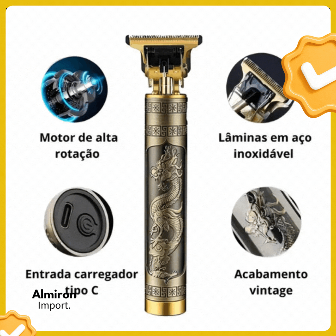 Cortador de Cabello Dorado  Iwoo